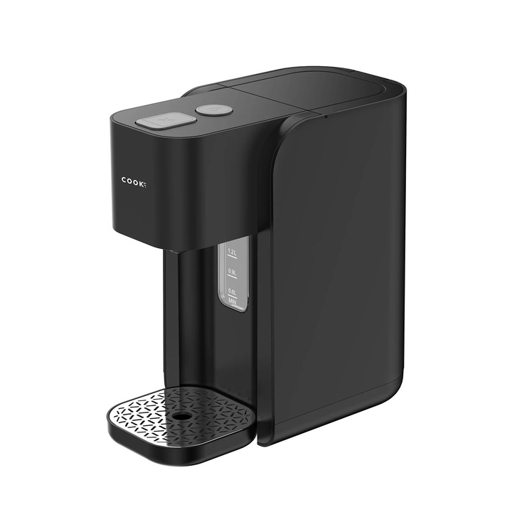 Dozator de apa fierbinte COOK-IT - Fierbator instant - Rezervor 1,5L - 100°C in cateva secunde - 2200W - Fara BPA - 250 ml per doza – Dispenser cu apa fierbinte pentru cafea, ceai, supe - Oprire Automata - Lumina Led - Negru