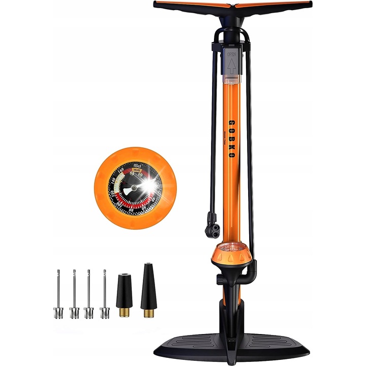 Kerékpárpumpa 160PSI-s manométerrel, magas, új