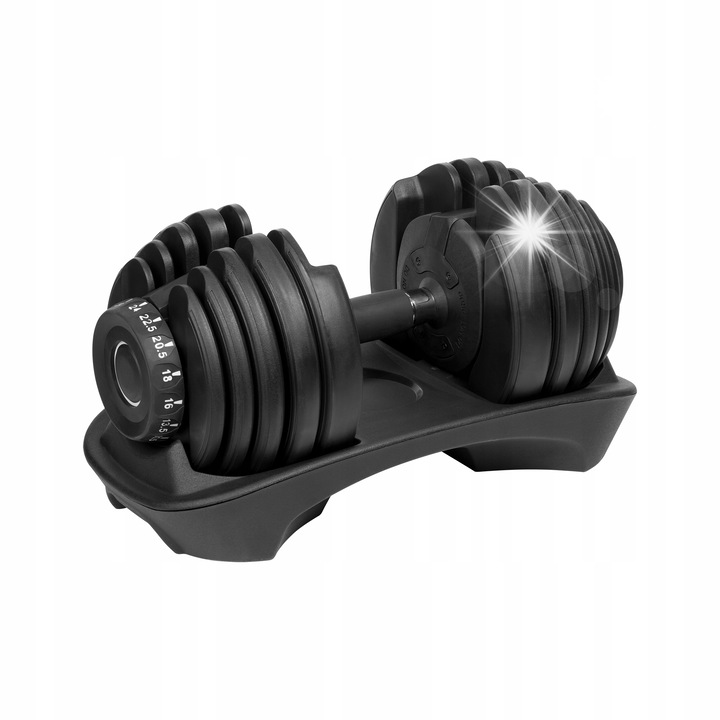 Gantera reglabila Rebel, 15 configuratii, 24 kg, design ergonomic, compact