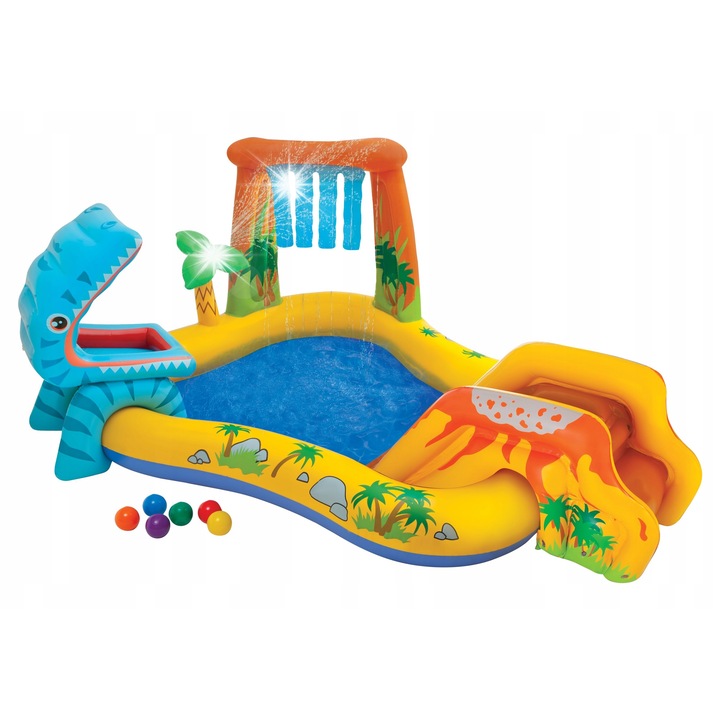 Intex Dino gyermekmedence, 249x191x109cm, többszínű