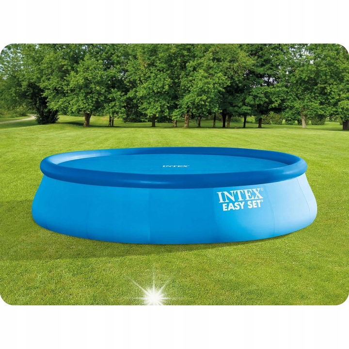 Patura solara pentru bazin, 488 cm, albastra, cu torba de depozitare