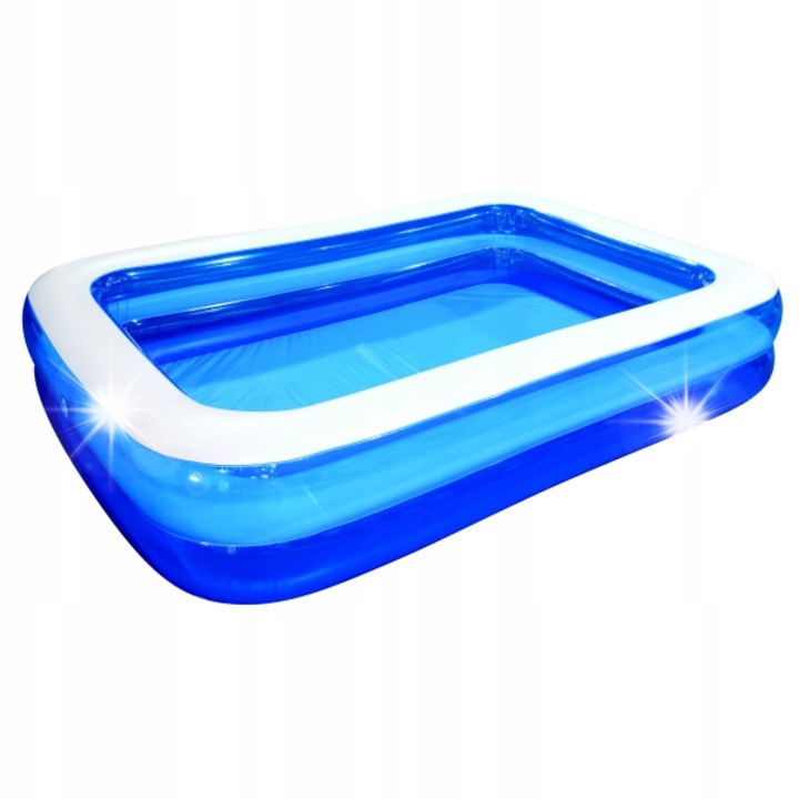 Jilong felfújható medence 262x175x50 cm, gyerekeknek, 2 kamrás, éles szélek nélkül, javítókészlettel