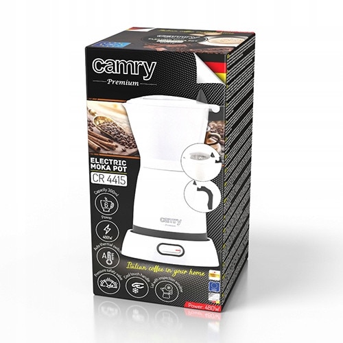 Cafetiere electrica Camry CR 4415, 300ml, 6 cesti, compacta, alba/neagra, 480W, set complet