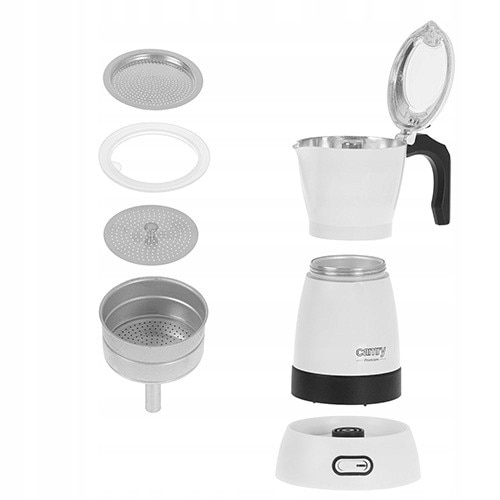 Cafetiere electrica Camry CR 4415, 300ml, 6 cesti, compacta, alba/neagra, 480W, set complet