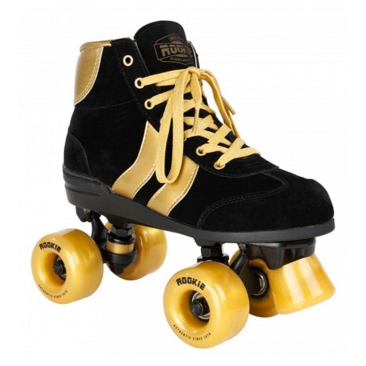 Patine cu rotile Pegas Rookie Authentic, negru-auriu, 62x36mm