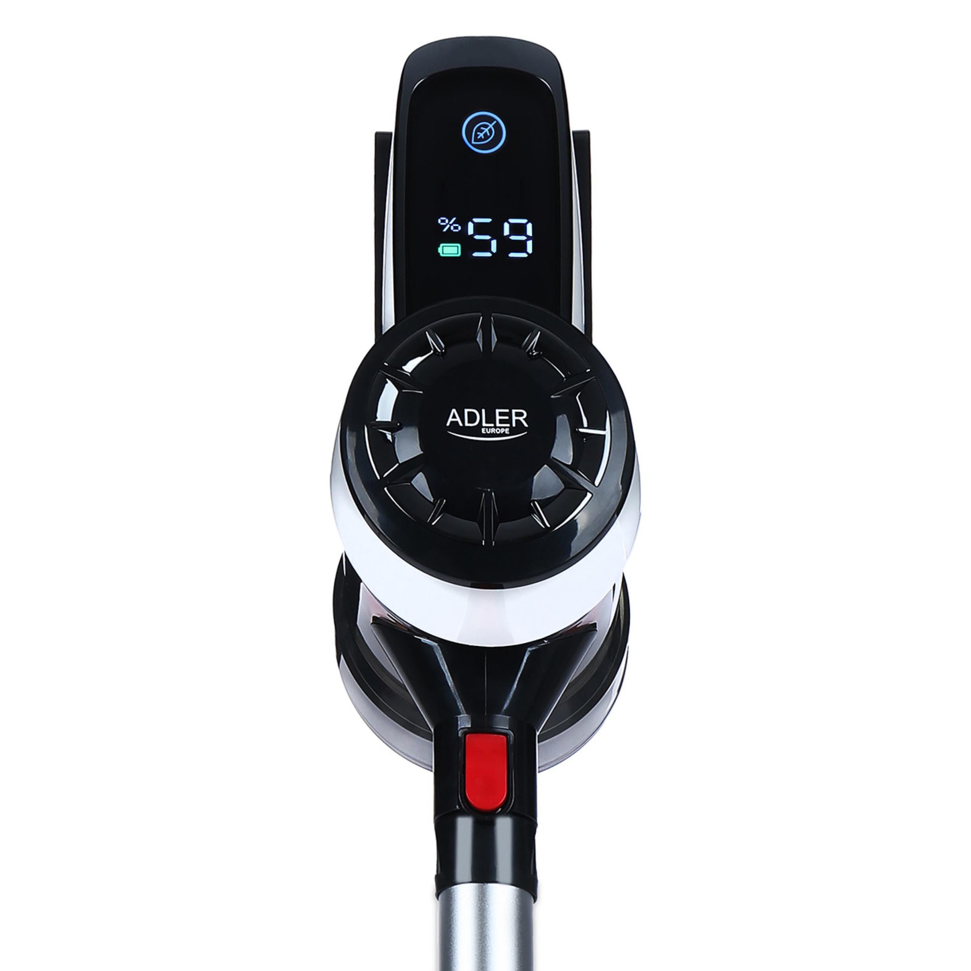 Aspirator vertical Adler 350W, HEPA, fara sac, alb-negru, cu accesorii si suport de perete