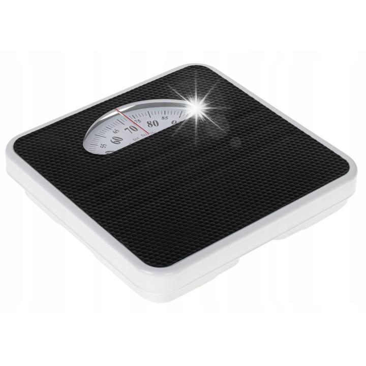 Механичен кантар за тяло Adler 136кг, ретро дизайн, размери 28x29x5.1см, черен