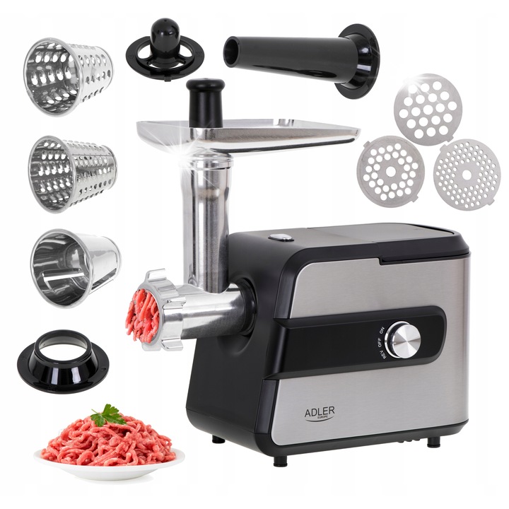 Masa de tocat electrica Adler AD 4813, 2000W, inox/negru, 3 site