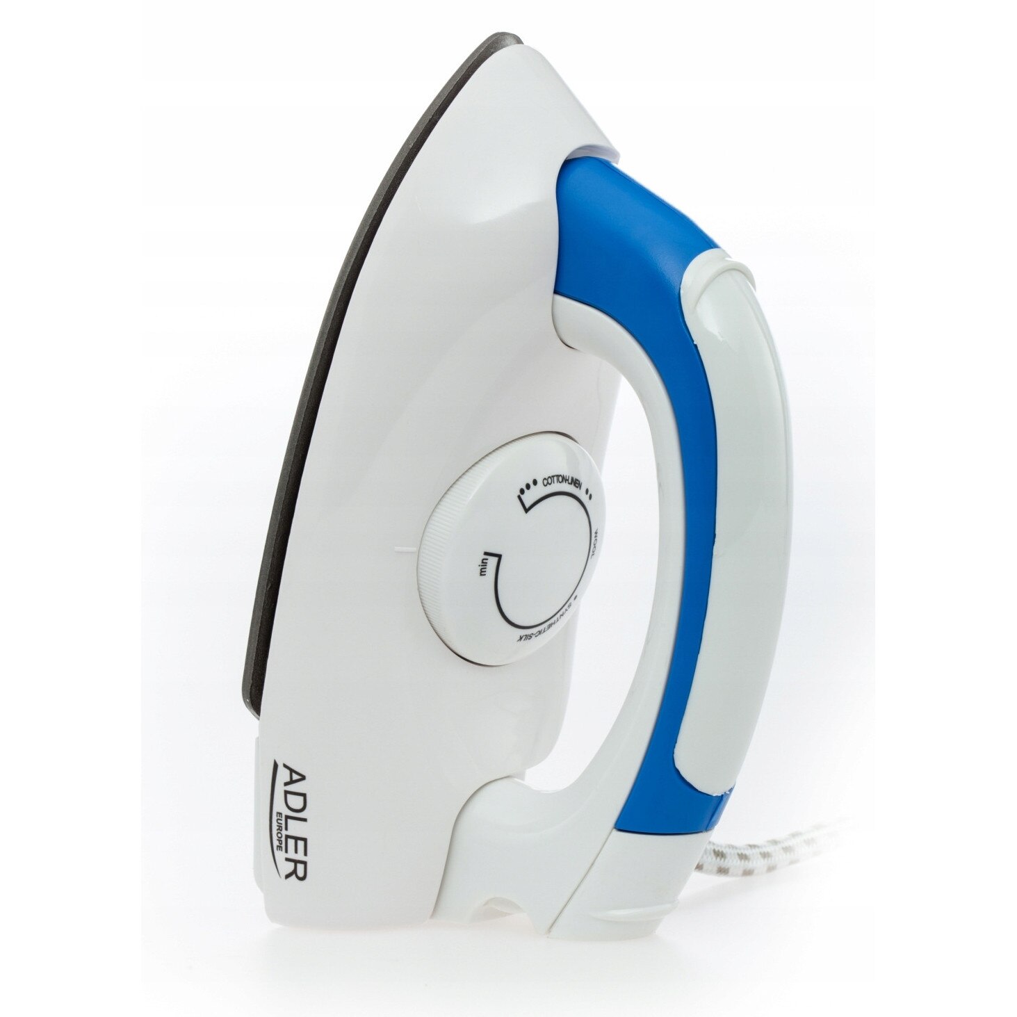 Fier de calcat turistic Adler, 700W, compact, 7,5x18x10cm, cu maner pliabil, reglare temperatura