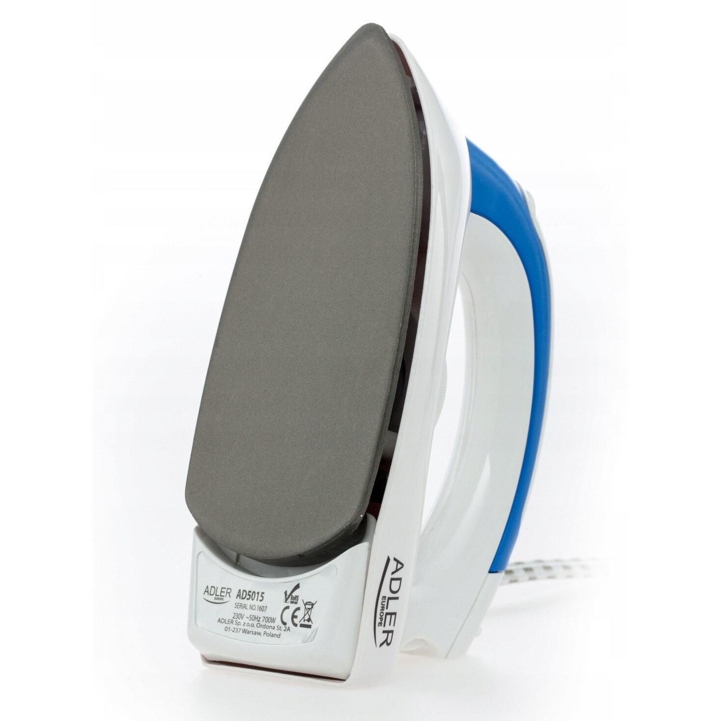 Fier de calcat turistic Adler, 700W, compact, 7,5x18x10cm, cu maner pliabil, reglare temperatura