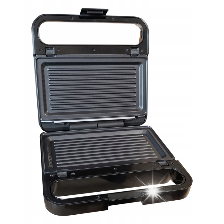 Opiekacz pentru sandvisuri 2 in 1, Adler, alb, 1100W, dimensiuni 22,5x23,0x9,5cm