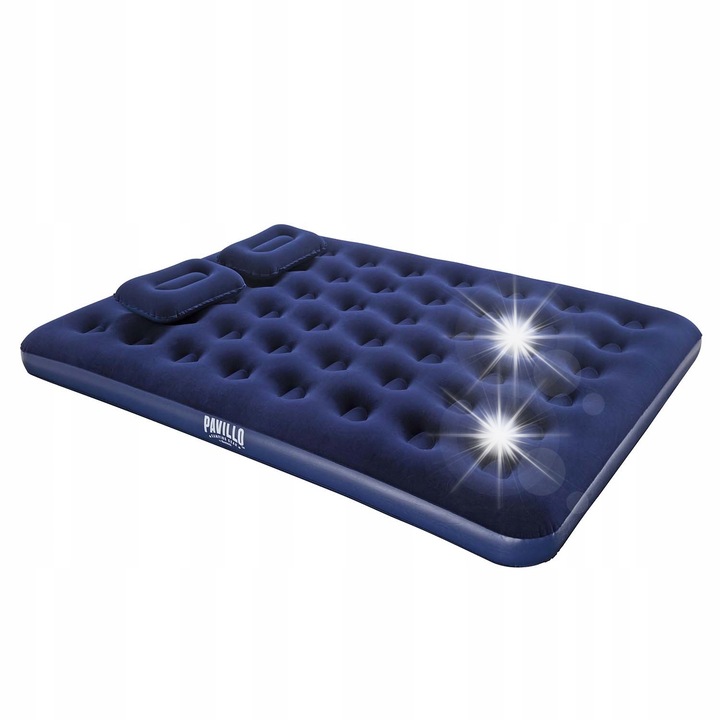 Двоен матрак Bestway, 203x152x22см, PVC, комплект с помпа и 2 велурени възглавници