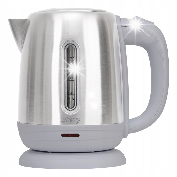 Fierbator electric Adler 1.7L 2200W, inox negru, cu filtru anticalcar