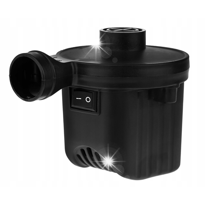 Електрическа помпа за надуване Trizand, 2 в 1, черна, 11,5x10,5x9,5см, комплект с 3 накрайника с различни размери