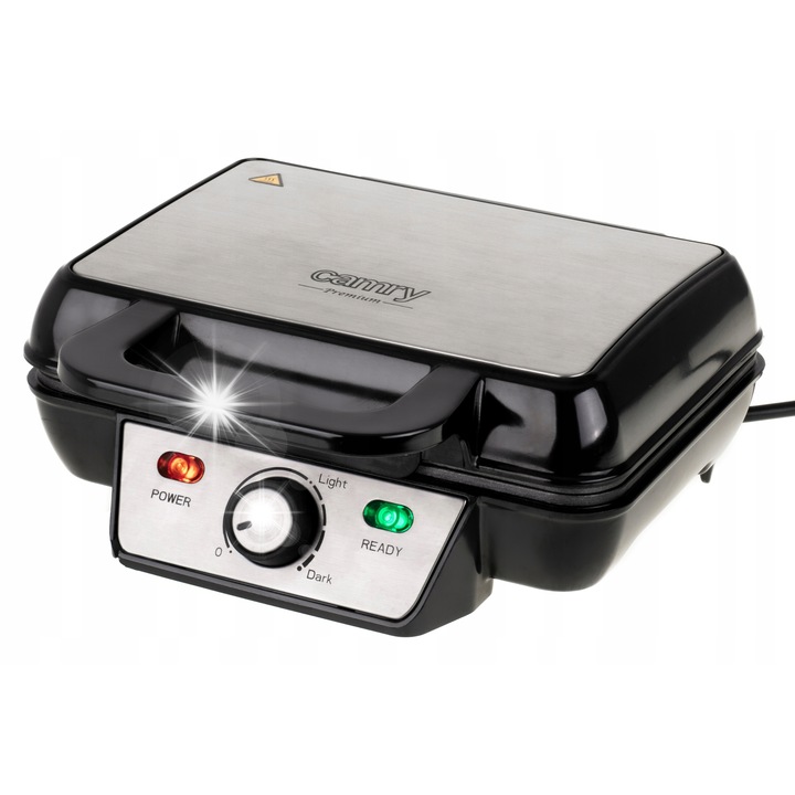 Aparat de preparat desert Camry 1600W, 2 gofri, neaderent