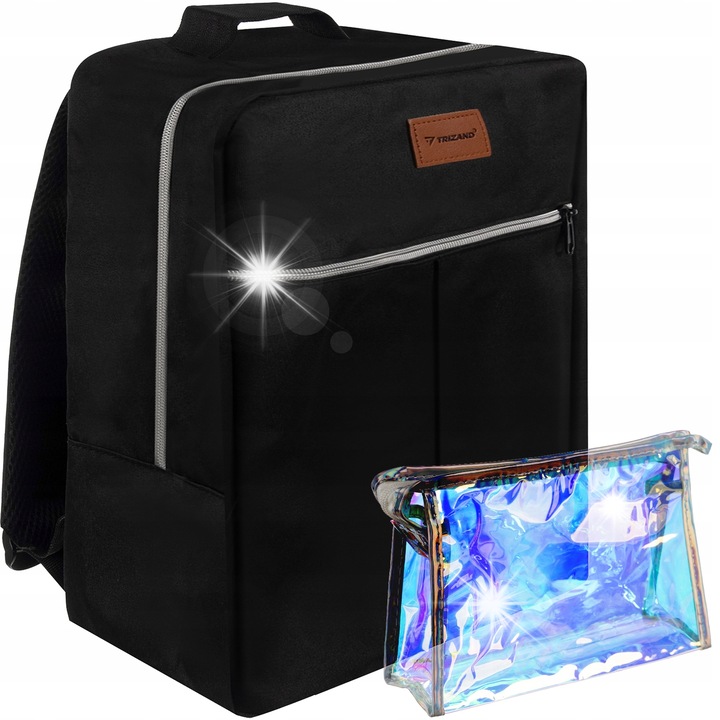 Trizand turisztikai utazó hátizsák, repülőgépre, kozmetikai táskával