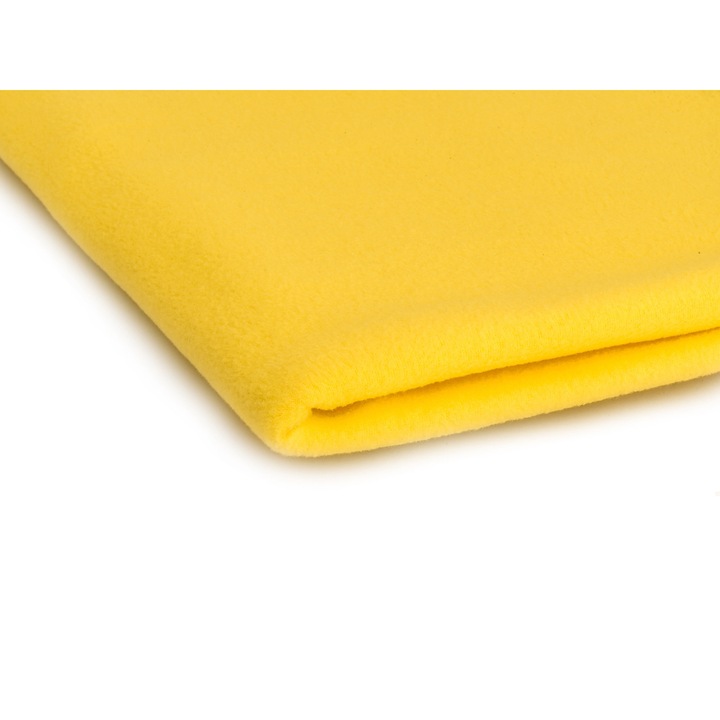 Polár kötöttáru, 300 g/m², Sárga szín, 100% Poliészter, 50cm x 155cm méret
