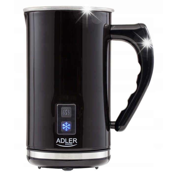 Spumator de lapte Adler AD 4478, inox, 500W, 115ml spumare, 240ml incalzire