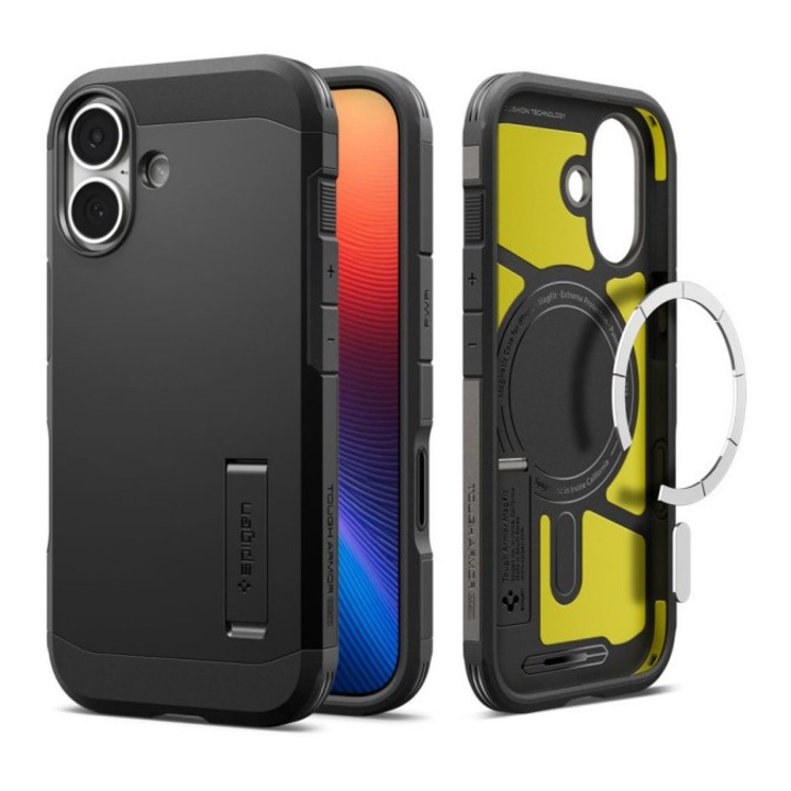 Husa Spigen Tough Armor MagSafe Pentru iPhone 17, Rezistenta La Socuri, Protectie Military, Negru
