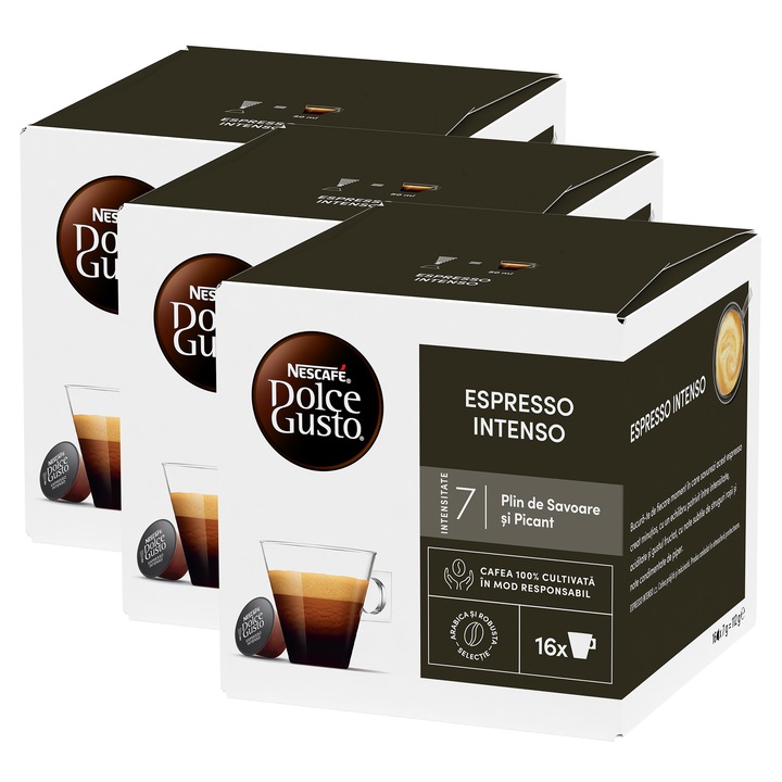 Комплект 3 x Кафе капсули Nescafe Dolce Gusto, Espresso Intenso, 48 броя, 336 гр
