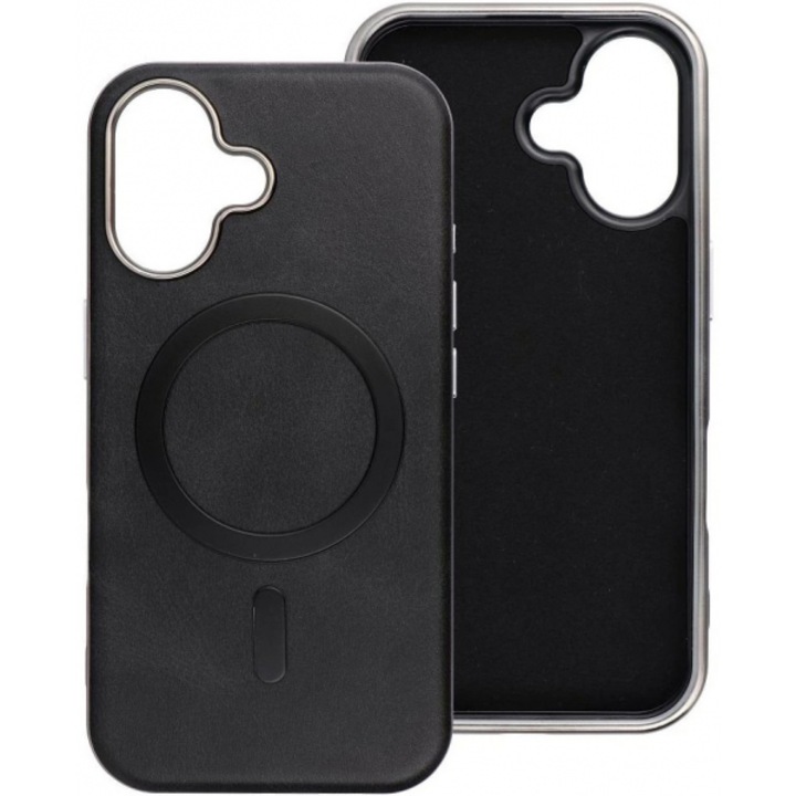 Husa MagSafe pentru Apple iPhone 16 Pro Max, Gentleman Mag, Neagra