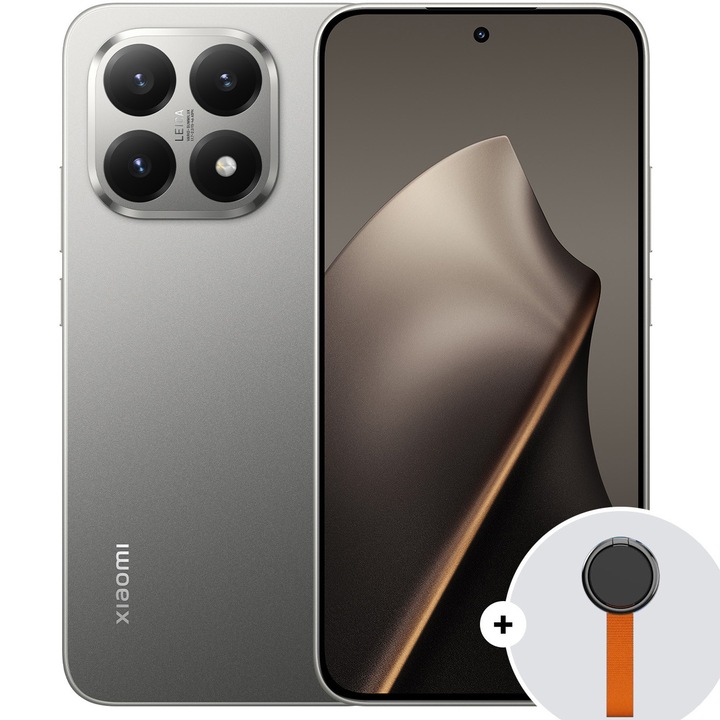 Смартфон Xiaomi 15T, 12GB RAM, 256GB ROM, 5G Сив + Тъкана каишка с ринг стойка