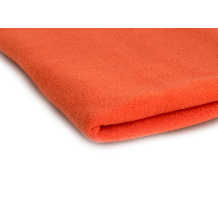 Polár kötöttáru 300 g/m², Mandarinszínű, 100% Poliészter, Méretek 50cm x 155cm