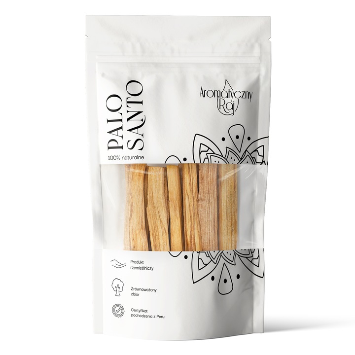 Betisoare parfumate Palo Santo, Aromatyczny Raj, 4-6 bucati, 10cm, 45g, natural din Peru