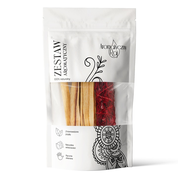 Palo Santo + Sange de dragon, Set pentru fumigatie, Palo Santo Salvie