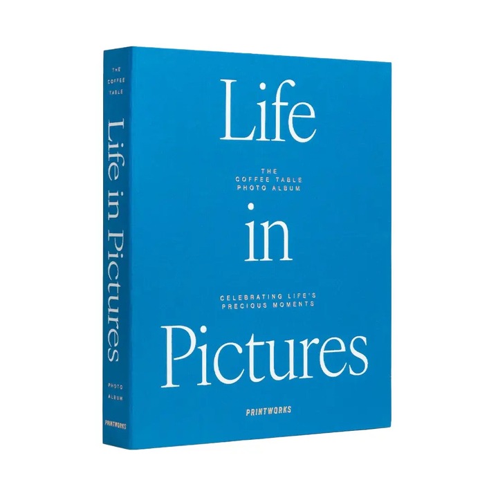 Album foto Printworks, Life in Pictures, 33 x 27 cm, coperta eleganta tip carte, 60 de poze 10 x 15 cm, 30 pagini, ideal cadou, albastru