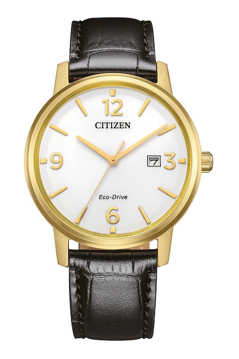 Citizen, Ceas quartz cu curea din piele, Negru