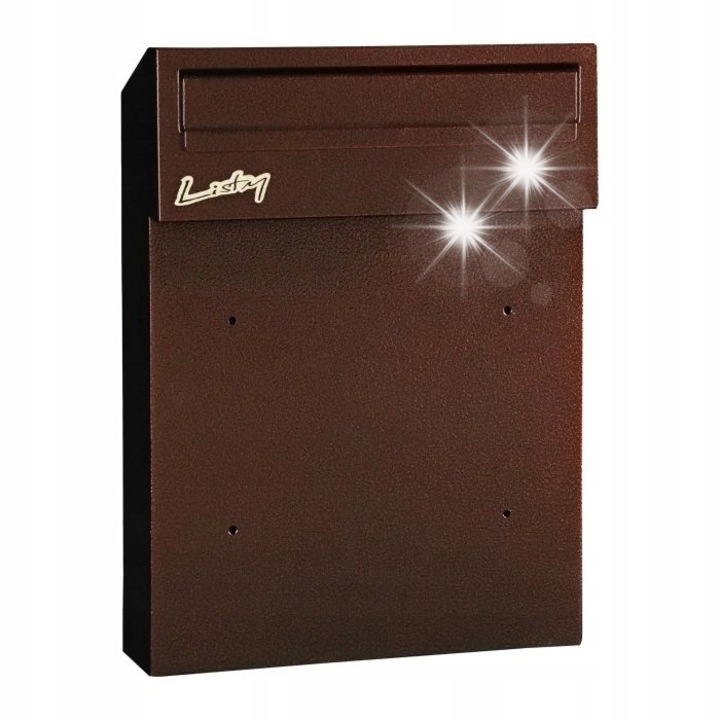 Skrzynka postala Virone, model FIJI, din otel inoxidabil, culoare bruna, dimensiuni 40x29,5x12cm, cu 2 chei