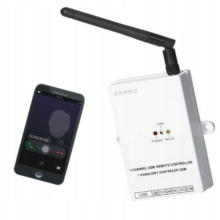 GSM vezérlő kapunyitáshoz USB 4G-vel, 12 VDC, 10 A, 2300 W, 140x76x27mm, 1 db-os készlet.