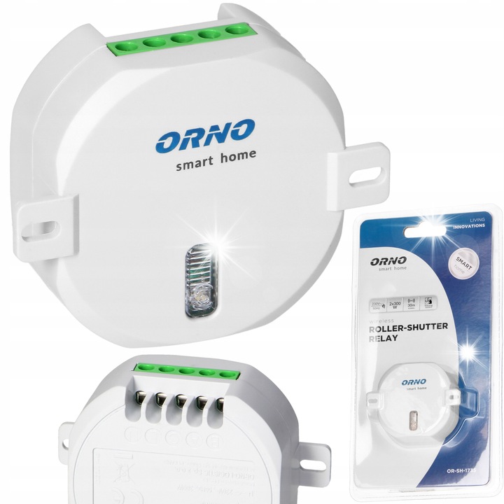 Радио контакт за ролетни щори Orno Smart Home, 300W, безжичен, бял, монтаж под мазилка