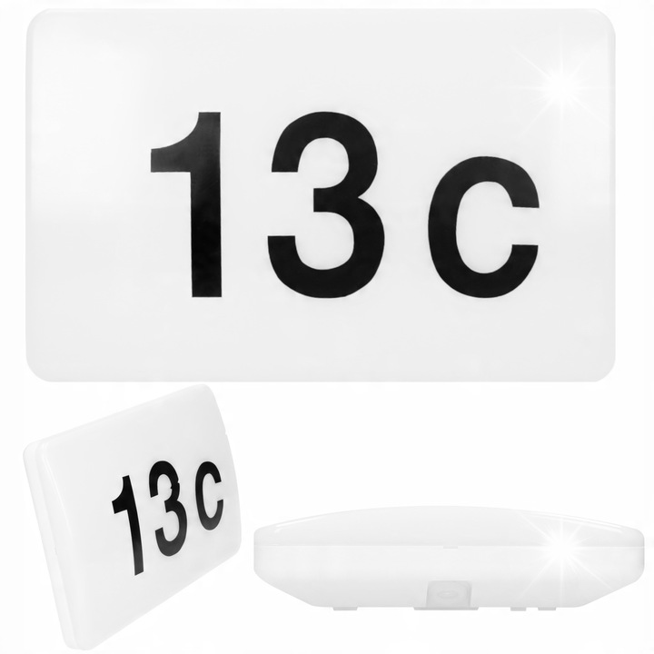 Numar poarta iluminat LED, Adviti, 12W, alb, 300x195x52mm, cu senzor de intuneric, IP65