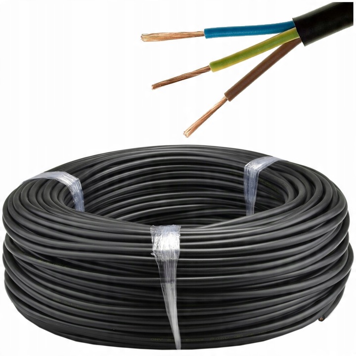 Cablu electric OMY 3x1,5mm, 100m, flexibil, negru