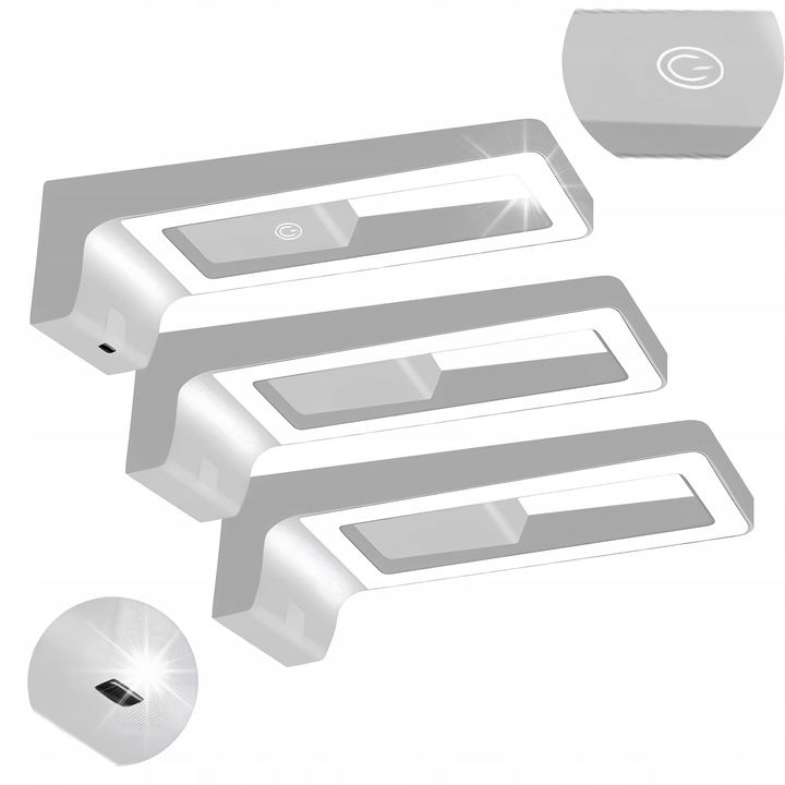 Set 3 lampi LED ARTUS, Adviti, 3W, 4000K, Gri, 65x50x160mm