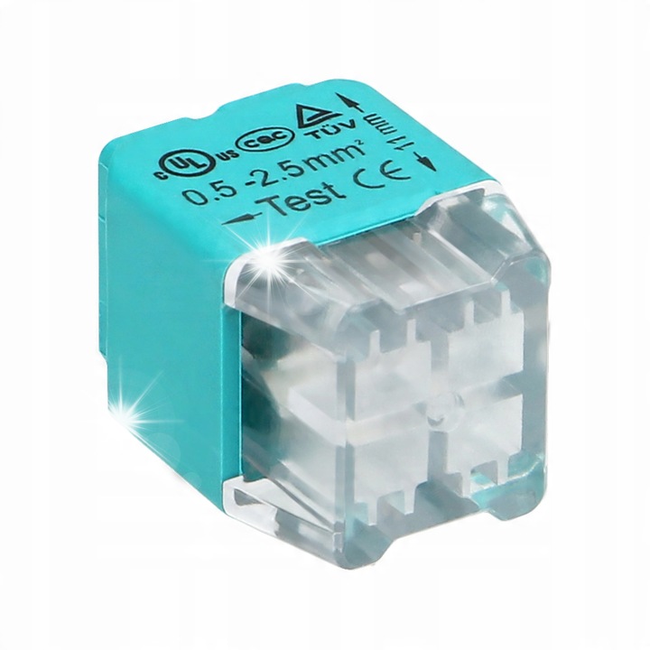 Conector rapid Orno, 0,5-2,5mm2, transparenta/turcoaz, set 100 buc
