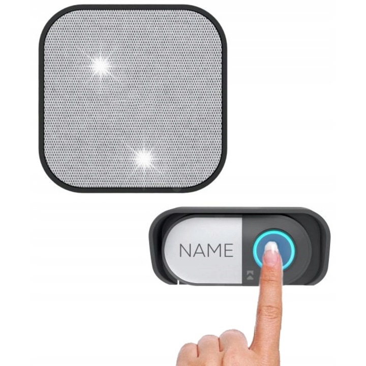 Безжичен електрически звънец Orno OR-DB-KA-170/B, 36 мелодии, IP55, черен, пълен комплект