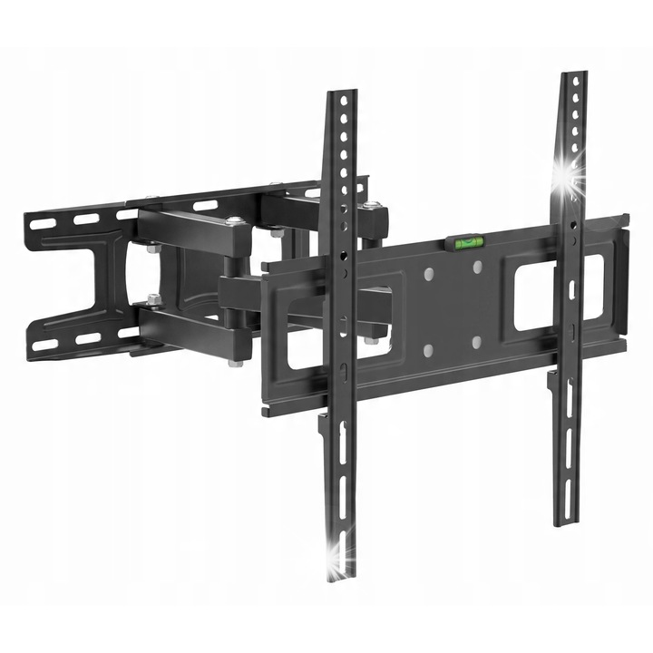 Virone TV tartó, forgatható, 32"-55", fekete, max. 30 kg, faltól való távolság 57 mm, dőlésszög -12 és +8 között