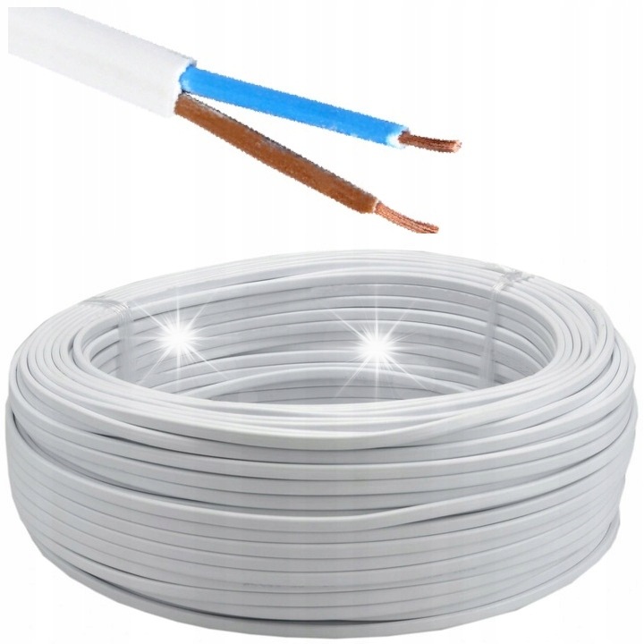 Cabluri electrice OMYp, 2x1, flexibil, alb, set 100m