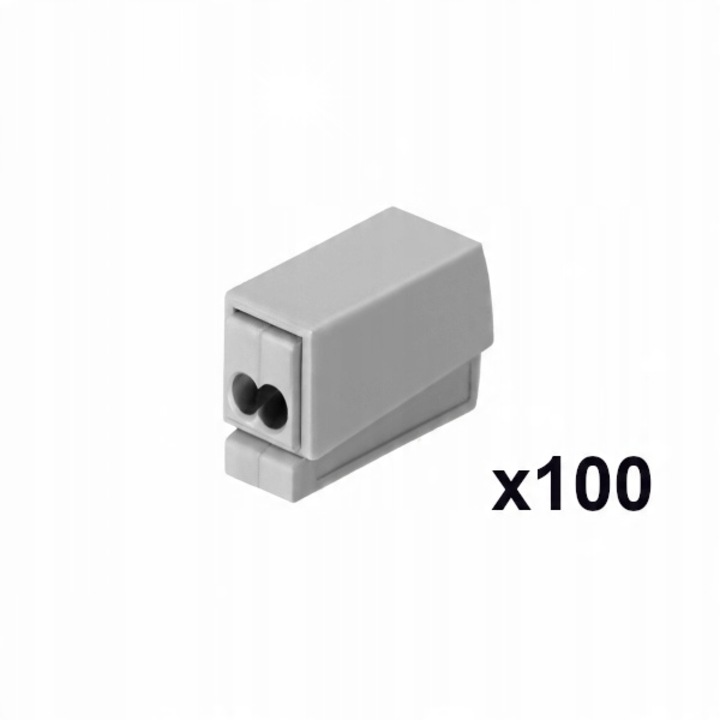 Комплект 100 бързи конектора Orno, 9x15x20 мм, сиви