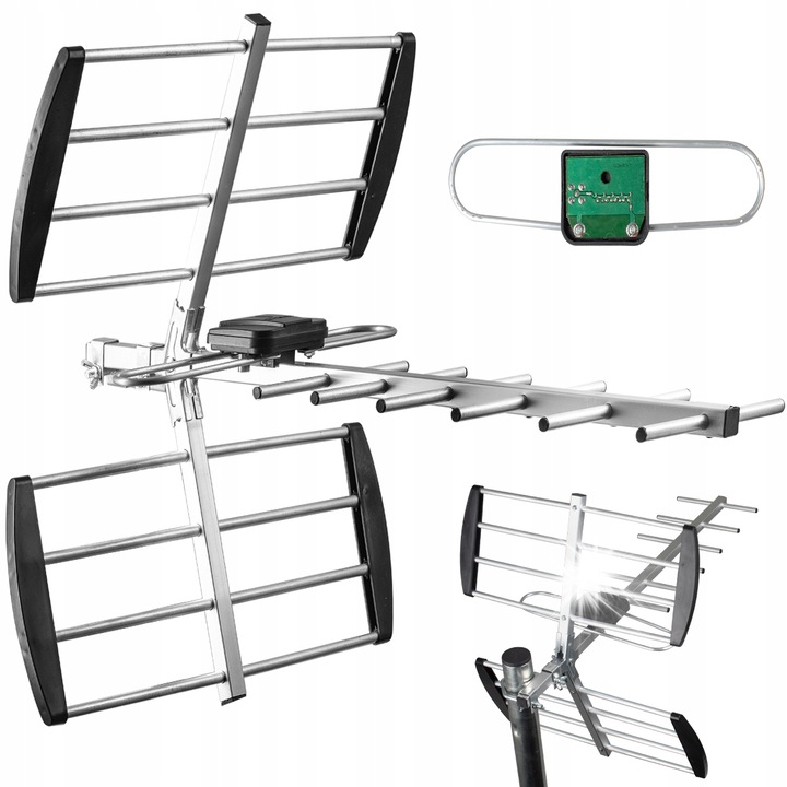 DVB-T2 антена VAYOX 4K, 60см, устойчива на атмосферни влияния, усилване 12-18dB, монтаж без инструменти