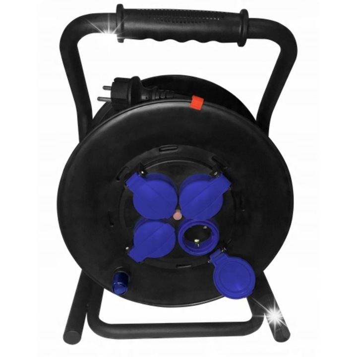 Удължител на макара Orno 40м, 4 гнезда, IP44, кабел H07RN-F 3x2,5мм, комплект 2 удължителя