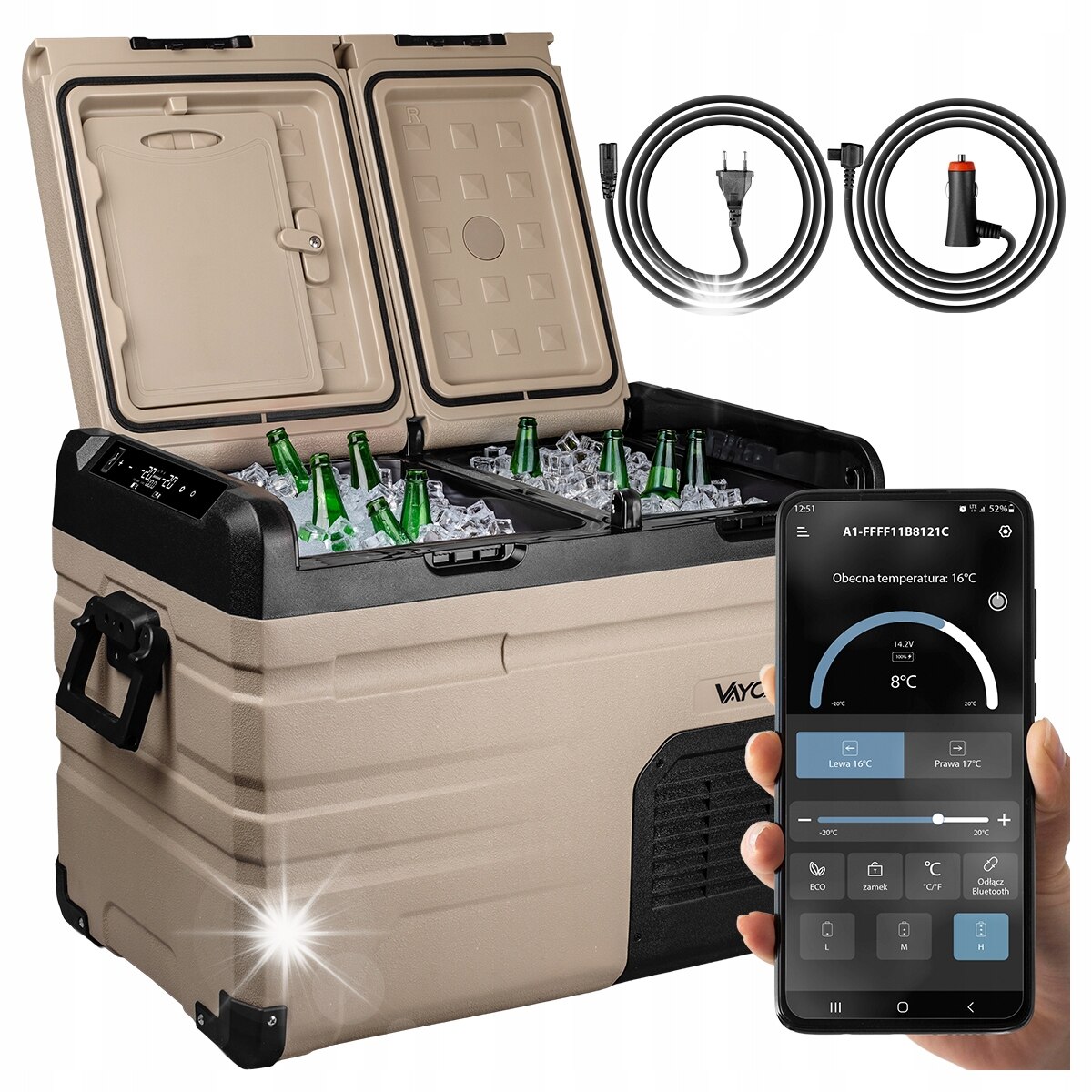 Frigider auto Vayox VA-E39 Expedition, 39L, 2 compartimente, -20C