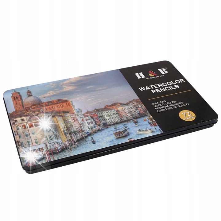 Set 72 creioane acquarelle Ragi cu pensula si tempera, multicolor, 33x18,5x2cm