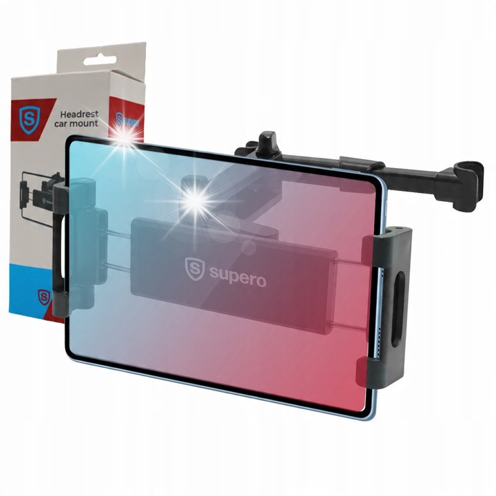 Suport auto pentru tableta, 360°, negru, dimensiuni ajustabile 105x145mm, set complet