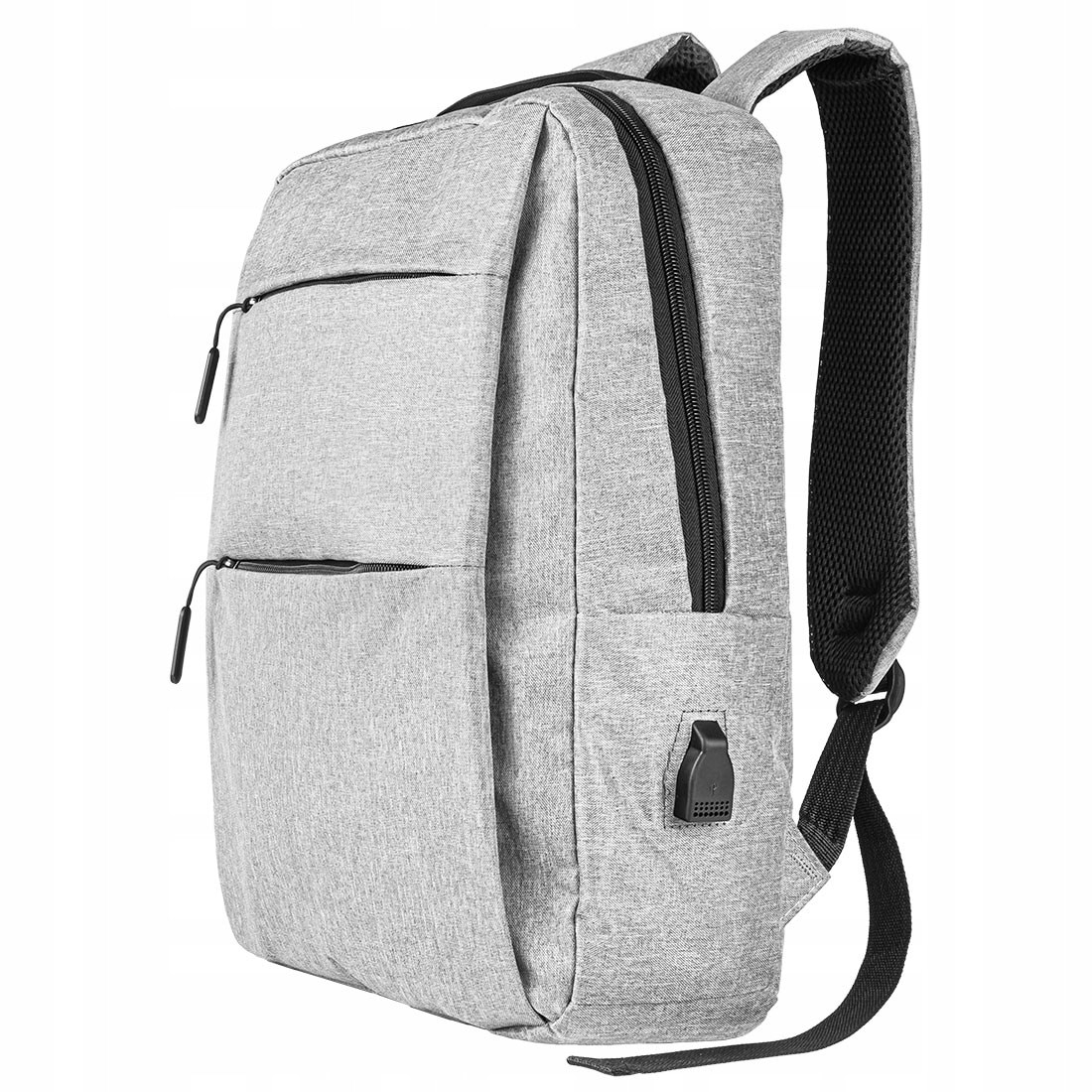 Rucsac laptop 15,6 inch unisex, USB, gri, 30x12x45cm
