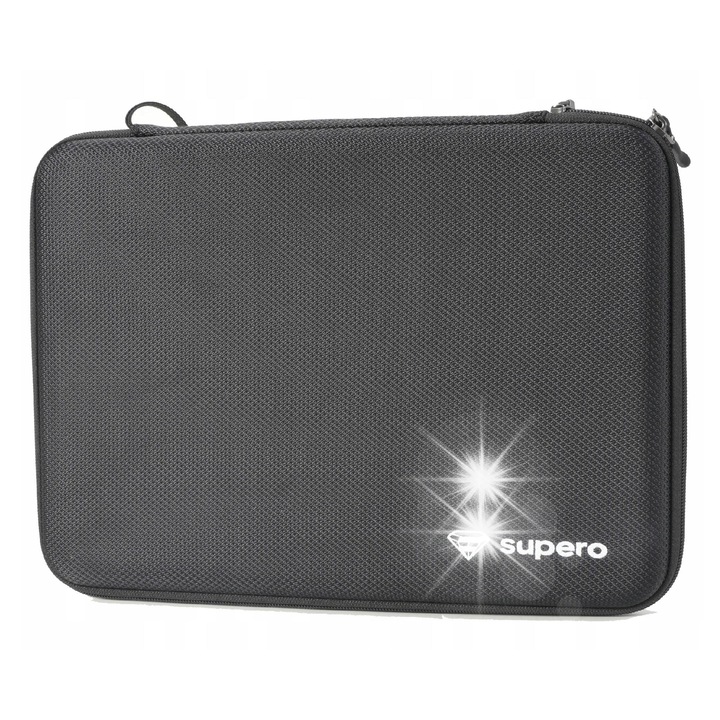 SUPERO 13-14" laptop táska, fekete, vízálló anyag, méretek 32.5x24x3.5cm, kézi pánttal