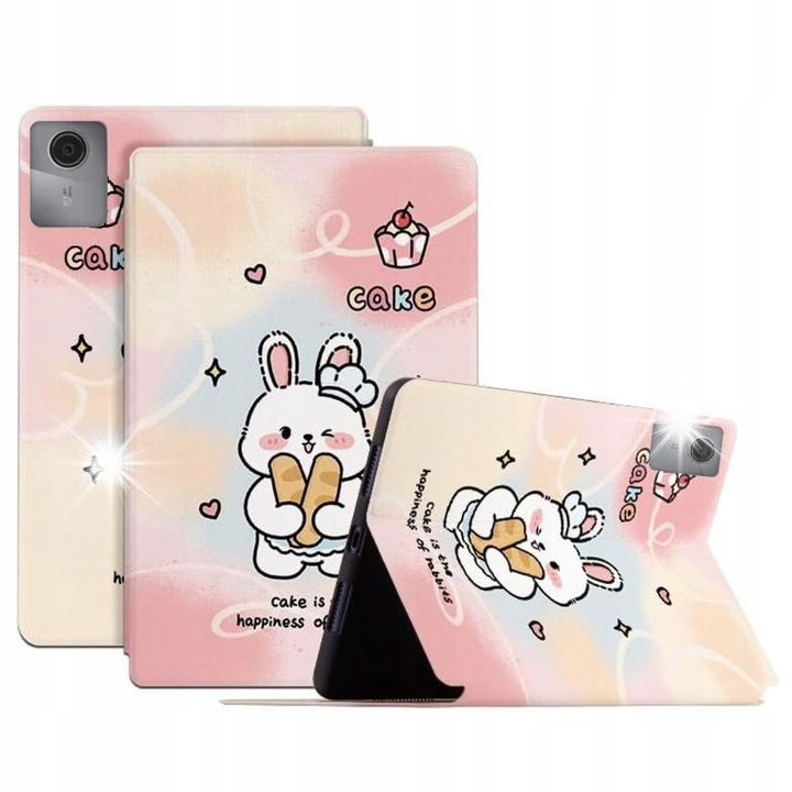 Husa tableta, model Lenovo Tab M11 TB-330FU/TB-331FC, roz, design super slim, acces facil la butoane si porturi